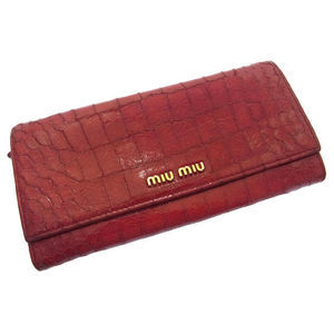 Miu Miu long wallet bi-fcrocodile red